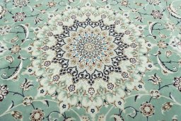 Central medallion detail of 2000s Nain rug from Iran / Persia