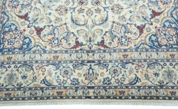 Full view of 2000s Nain rug from Iran / Persia, 315 × 215 cm in Beige tones