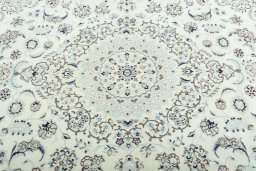 Central medallion detail of 2000s Nain rug from Iran / Persia