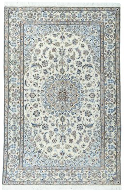 Full view of 2000s Nain rug from Iran / Persia, 307 × 198 cm in Beige tones