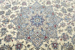 Central medallion detail of 2000s Nain rug from Iran / Persia