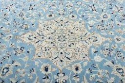 Central medallion detail of 2000s Nain rug from Iran / Persia