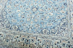 Close-up detail of 2000s Nain rug from Iran / Persia showing Wool weave