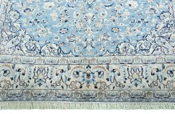 Full view of 2000s Nain rug from Iran / Persia, 287 × 175 cm in Blue tones