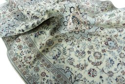 Surface texture of New Nain rug with natural Wool and intricate pattern