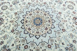 Central medallion detail of New Nain rug from Iran / Persia