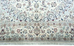 Full view of New Nain rug from Iran / Persia, 308 × 206 cm in Beige tones