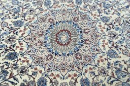 Central medallion detail of New Nain rug from Iran / Persia