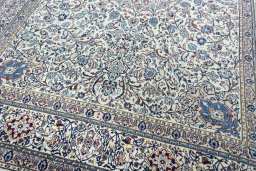 Close-up detail of New Nain rug from Iran / Persia showing Wool weave