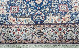 Full view of 2000s Nain rug from Iran / Persia, 303 × 200 cm in Blue tones