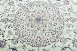Central medallion detail of 2000s Nain rug from Iran / Persia