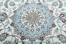 Central medallion detail of 2000s Nain rug from Iran / Persia