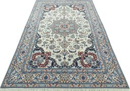 Surface texture of New Nain rug with natural Wool and intricate pattern