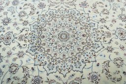 Central medallion detail of New Nain rug from Iran / Persia