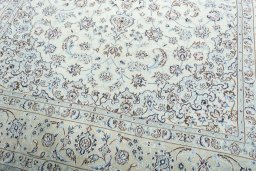 Close-up detail of New Nain rug from Iran / Persia showing Wool weave
