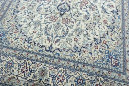 Close-up detail of 2000s Nain rug from Iran / Persia showing Wool weave