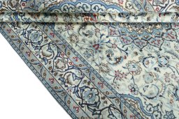 Close-up detail of Unknown Nain rug from Iran / Persia showing Wool weave