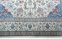 Full view of 2000s Nain rug from Iran / Persia, 307 × 200 cm in Beige tones