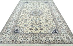 Surface texture of New Nain rug with natural Wool and intricate pattern