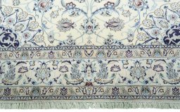 Full view of New Nain rug from Iran / Persia, 301 × 208 cm in Beige tones
