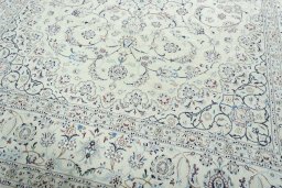 Close-up detail of New Nain rug from Iran / Persia showing Wool weave