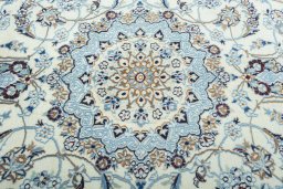 Central medallion detail of 2000s Nain rug from Iran / Persia