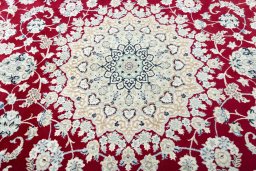 Central medallion detail of New Nain rug from Iran / Persia