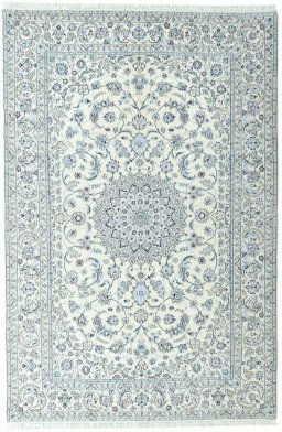 Full view of 2000s Nain rug from Iran / Persia, 300 × 200 cm in Beige tones