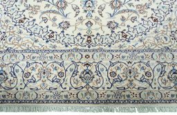 Full view of New Nain rug from Iran / Persia, 351 × 251 cm in Beige tones
