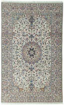 Full view of 2000s Nain rug from Iran / Persia, 330 × 200 cm in Beige tones