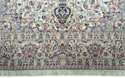 Full view of 2000s Nain rug from Iran / Persia, 330 × 200 cm in Beige tones