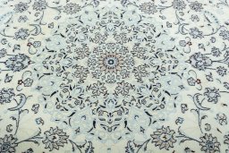 Central medallion detail of 2000s Nain rug from Iran / Persia