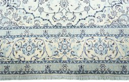 Full view of 2000s Nain rug from Iran / Persia, 395 × 291 cm in Beige tones