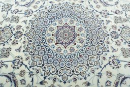 Central medallion detail of 2000s Nain rug from Iran / Persia