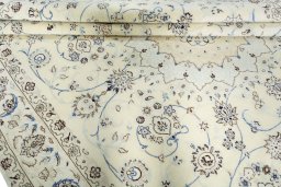 Close-up detail of New Nain rug from Iran / Persia showing Wool weave