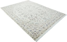 Close-up detail of New Nain rug from Iran / Persia showing Wool weave