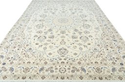 Surface texture of New Nain rug with natural Wool and intricate pattern