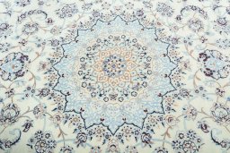 Central medallion detail of New Nain rug from Iran / Persia