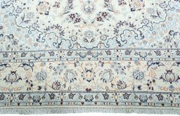 Full view of New Nain rug from Iran / Persia, 350 × 245 cm in Beige tones