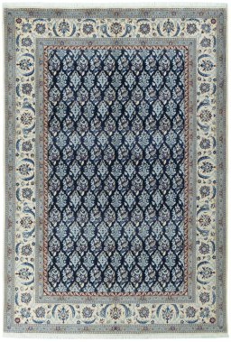 Full view of New Nain rug from Iran / Persia, 297 × 204 cm in Blue tones