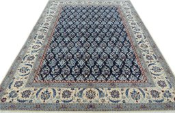 Surface texture of New Nain rug with natural Wool and intricate pattern