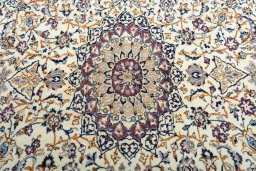 Central medallion detail of 2000s Nain rug from Iran / Persia