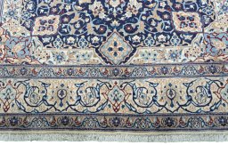 Full view of 2000s Nain rug from Iran / Persia, 317 × 212 cm in Blue tones
