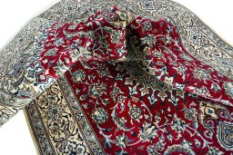 Surface texture of New Nain rug with natural Wool and intricate pattern