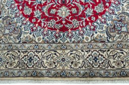 Full view of New Nain rug from Iran / Persia, 294 × 191 cm in Red tones