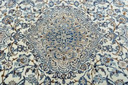 Central medallion detail of 2000s Nain rug from Iran / Persia