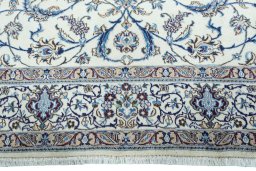 Full view of 2000s Nain rug from Iran / Persia, 342 × 243 cm in Beige tones