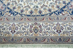 Full view of 2000s Nain rug from Iran / Persia, 360 × 241 cm in Beige tones