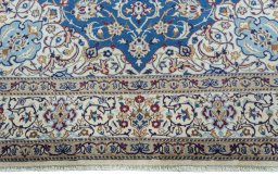 Full view of 2000s Nain rug from Iran / Persia, 365 × 246 cm in Blue tones