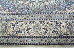 Full view of 2000s Nain rug from Iran / Persia, 399 × 286 cm in Beige tones